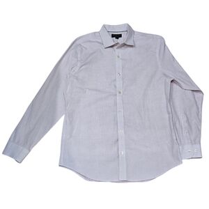 Banana Republic Button Down Pin Dot Tailored Slim Fit Non Iron Dress Shirt L